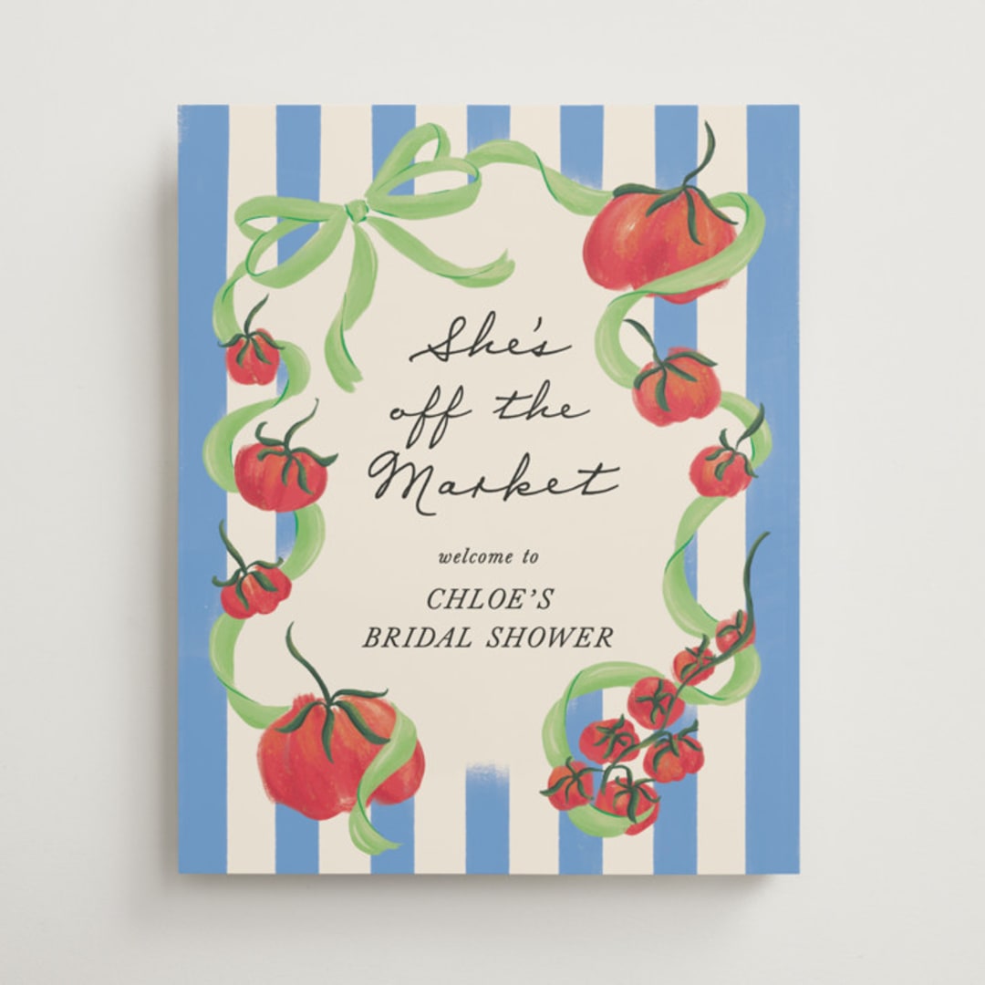 "Petit Pomodoro" - Wedding Party Signs in Lime by Jackie Crawford - Front