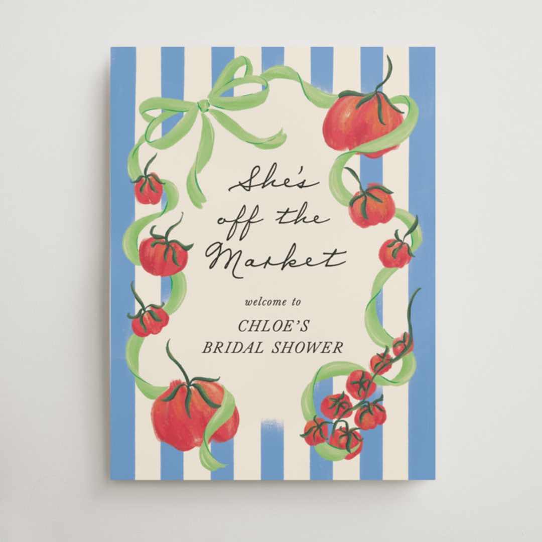 "Petit Pomodoro" - Wedding Party Signs in Lime by Jackie Crawford - Front