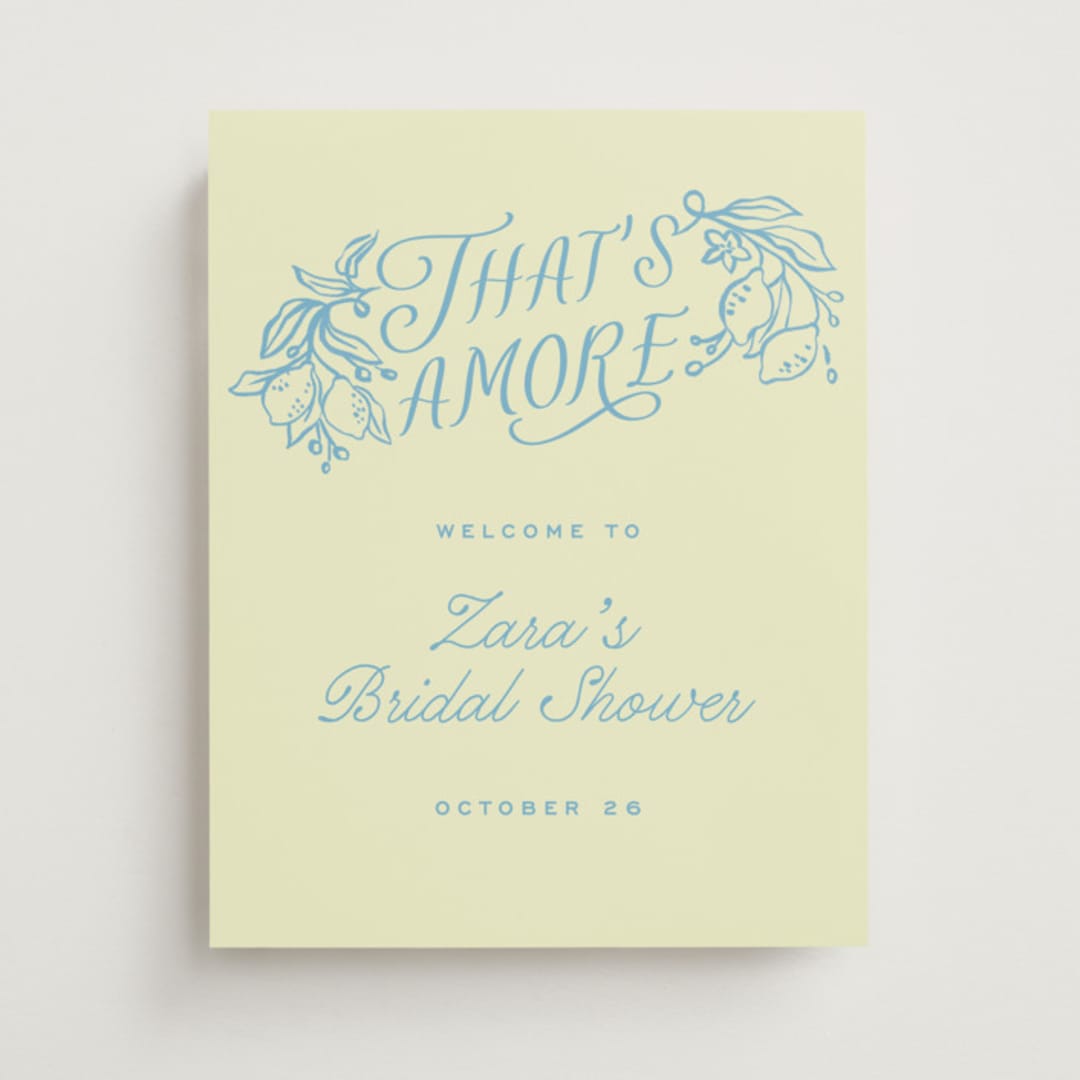 "that's amore" - Wedding Party Signs in Lemonade by Pati Cascino - Front