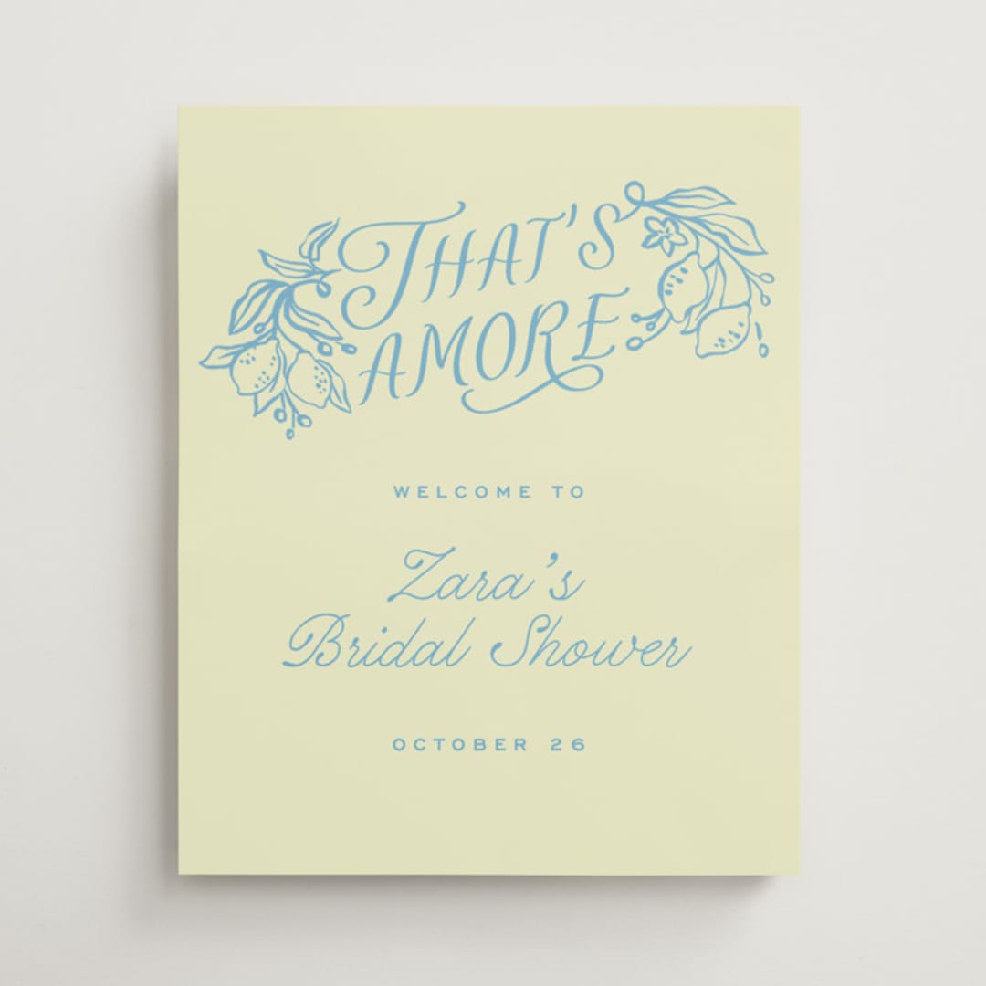 "that's amore" - Wedding Party Signs in Lemonade by Pati Cascino - Front