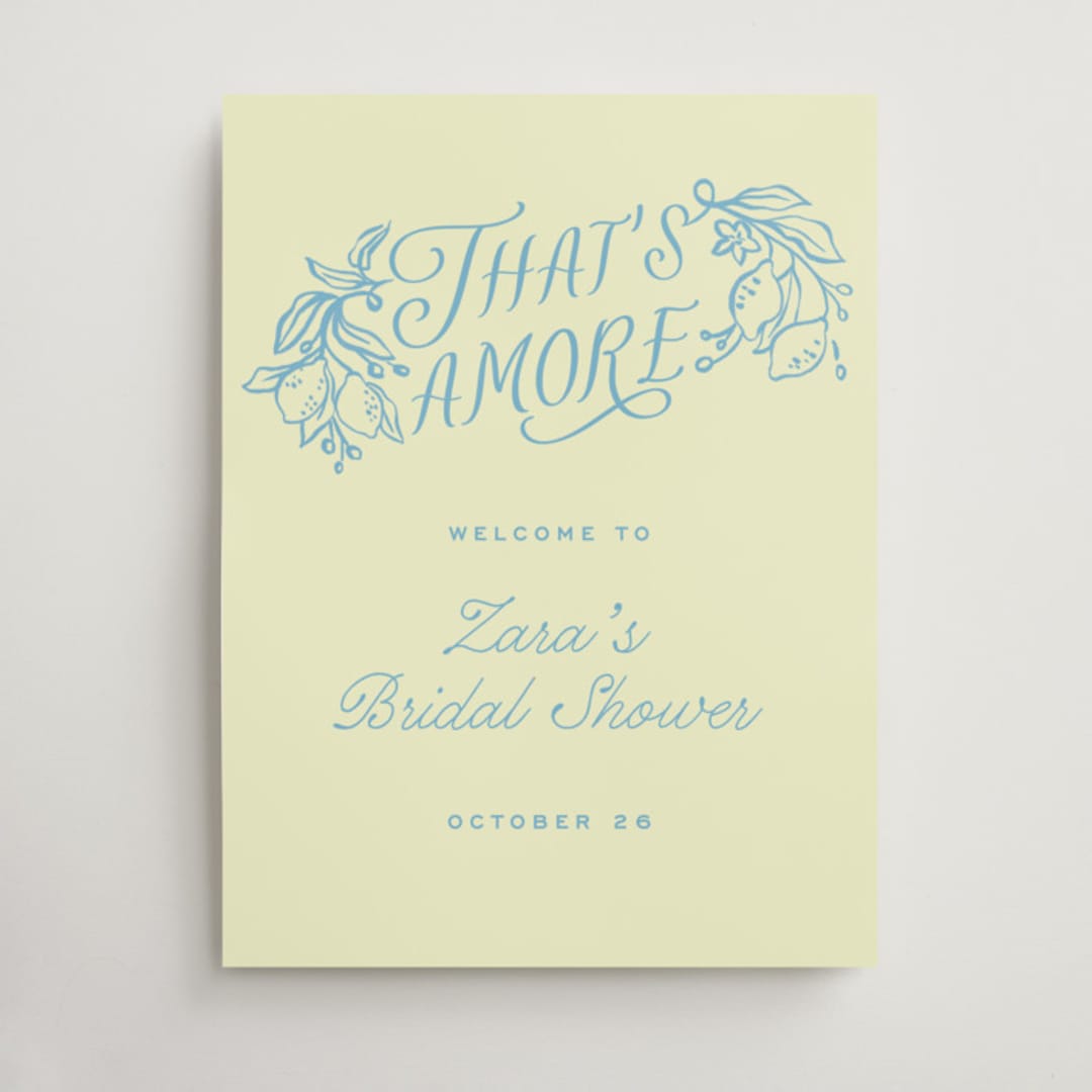 "That's Amore" - Wedding Party Signs in Lemonade by Pati Cascino - Front