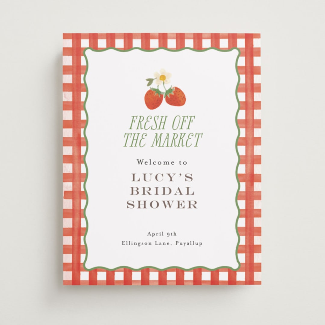 "So Berry Sweet" - Wedding Party Signs in Strawberry by Itsy Belle Studio - Front