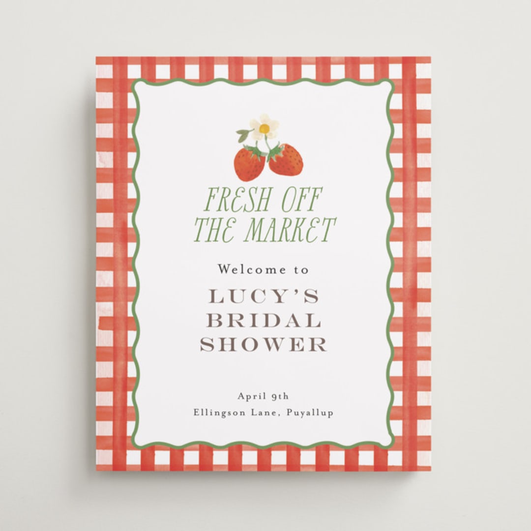 "So Berry Sweet" - Wedding Party Signs in Strawberry by Itsy Belle Studio - Front