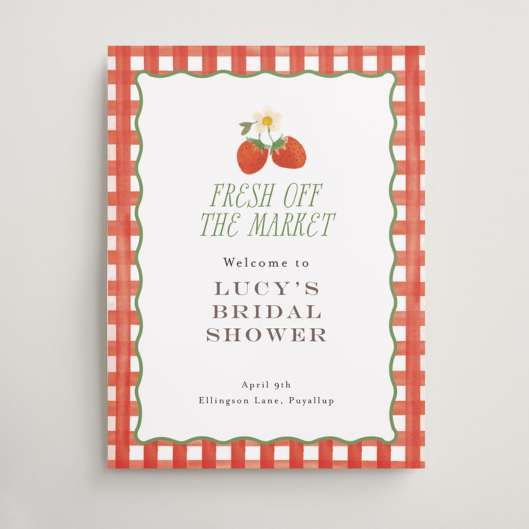 "So Berry Sweet" - Wedding Party Signs in Strawberry by Itsy Belle Studio - Front