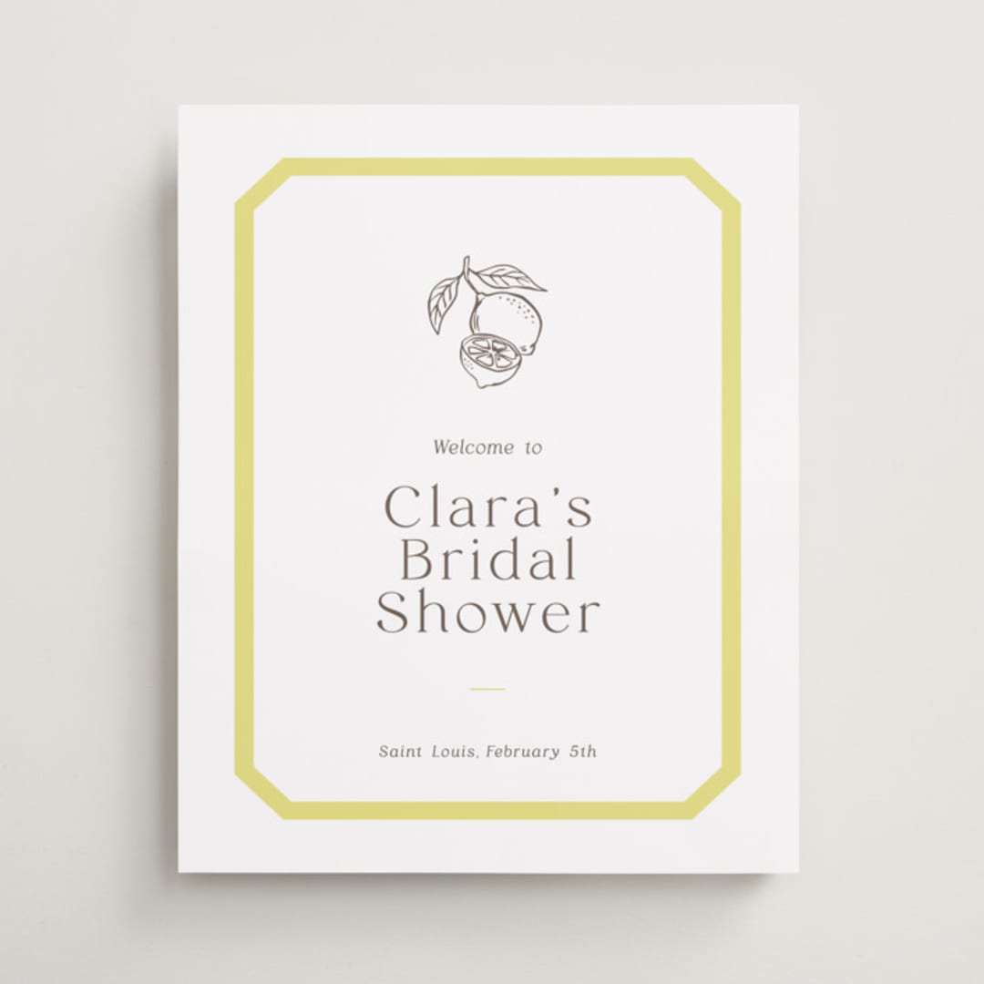 "Citrus" - Wedding Party Signs in Limone by Megan Davis - Front