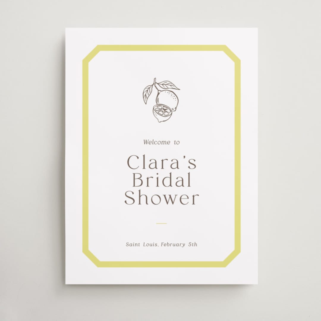 "Citrus" - Wedding Party Signs in Limone by Megan Davis - Front