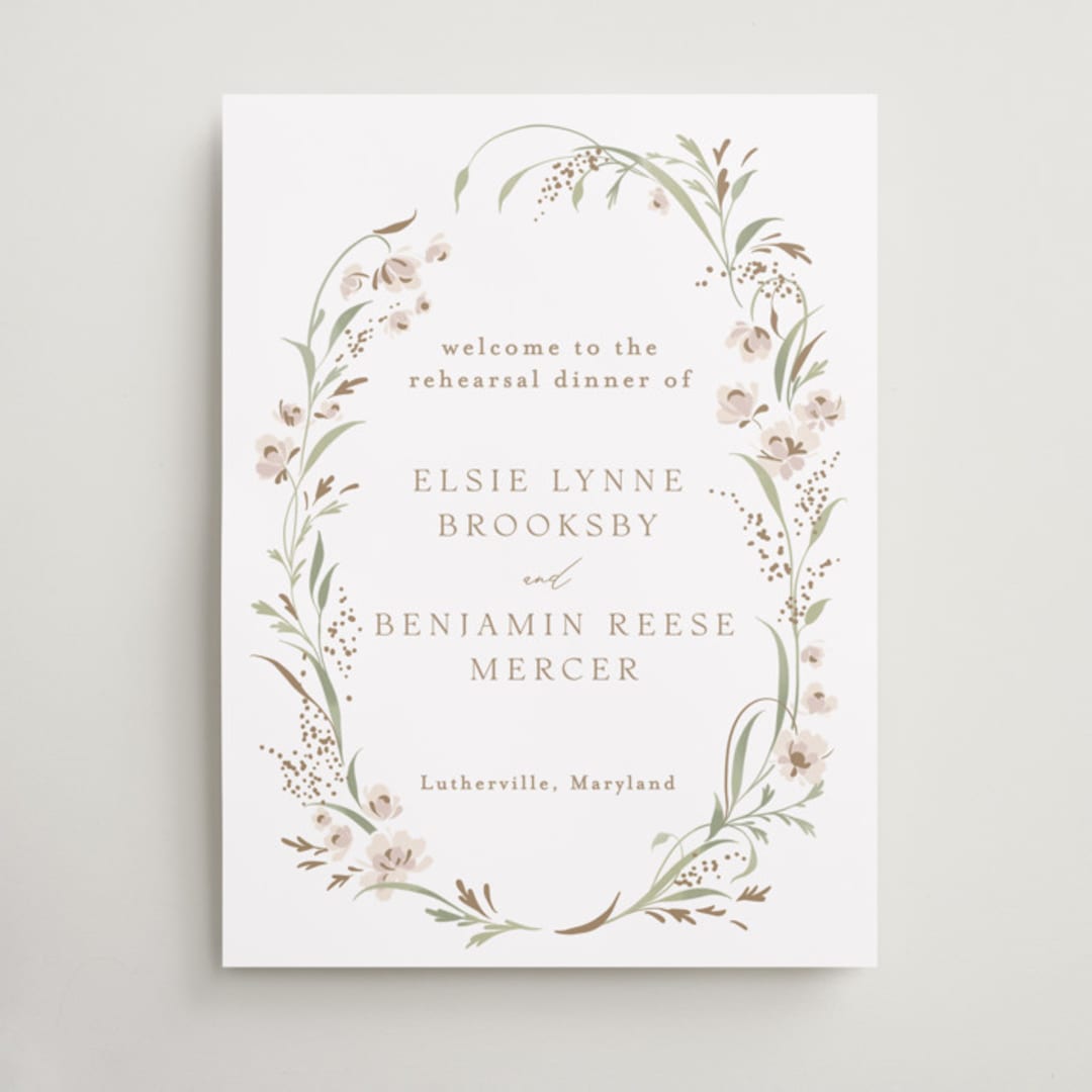 "Meadow" - Wedding Party Signs in Spring Mist by Erin L. Wilson - Front
