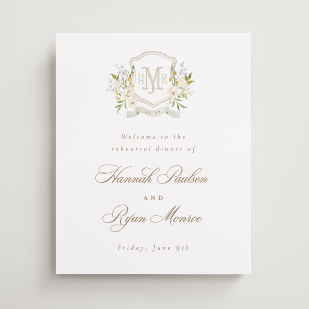 "Avalon" - Wedding Party Signs in Chiffon by Everett Paper Goods - Front