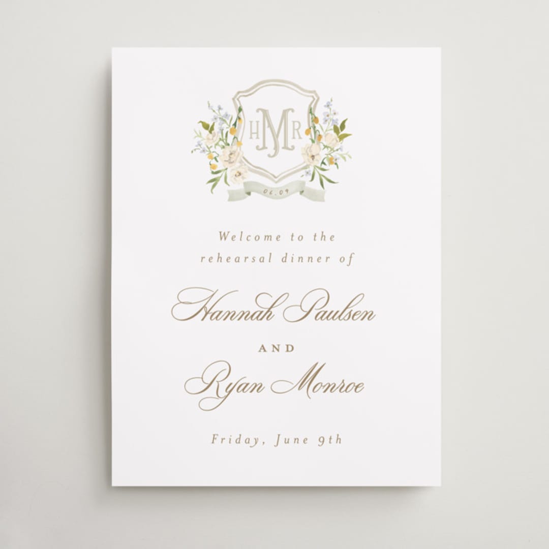 "Avalon" - Wedding Party Signs in Chiffon by Everett Paper Goods - Front