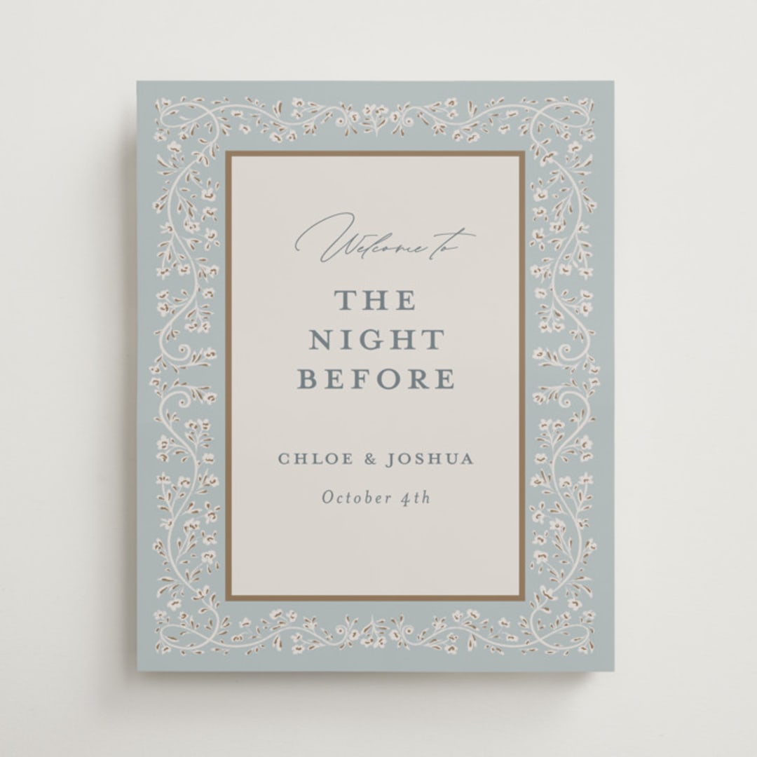 "Floral Romance" - Wedding Party Signs in Something Blue by Gwen Bedat - Front