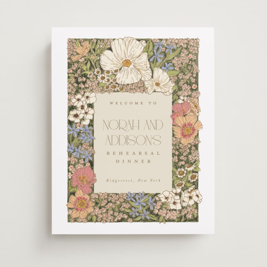 "In the Garden" - Wedding Party Signs in Sherbert by Leah Bisch - Front