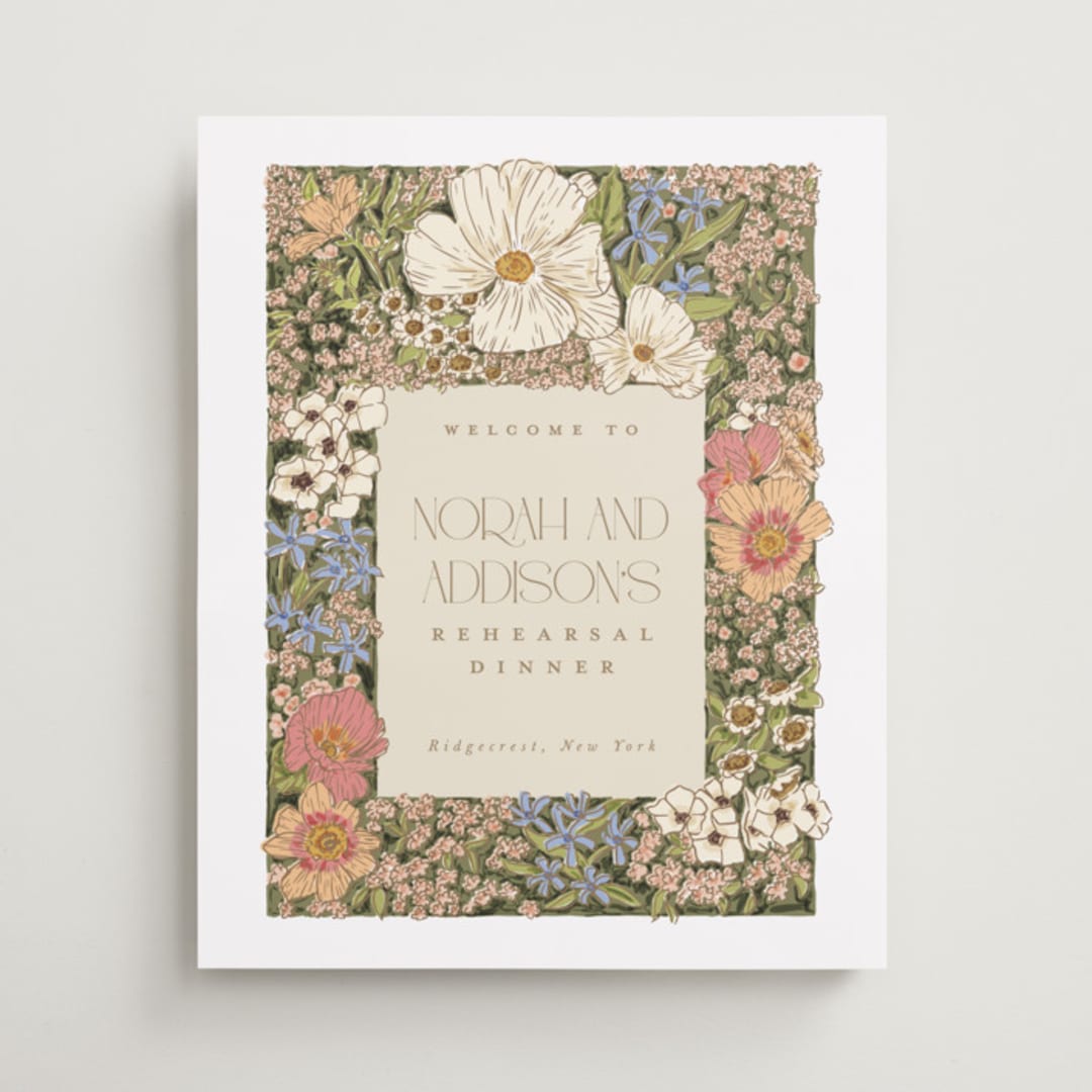 "In the Garden" - Wedding Party Signs in Sherbert by Leah Bisch - Front