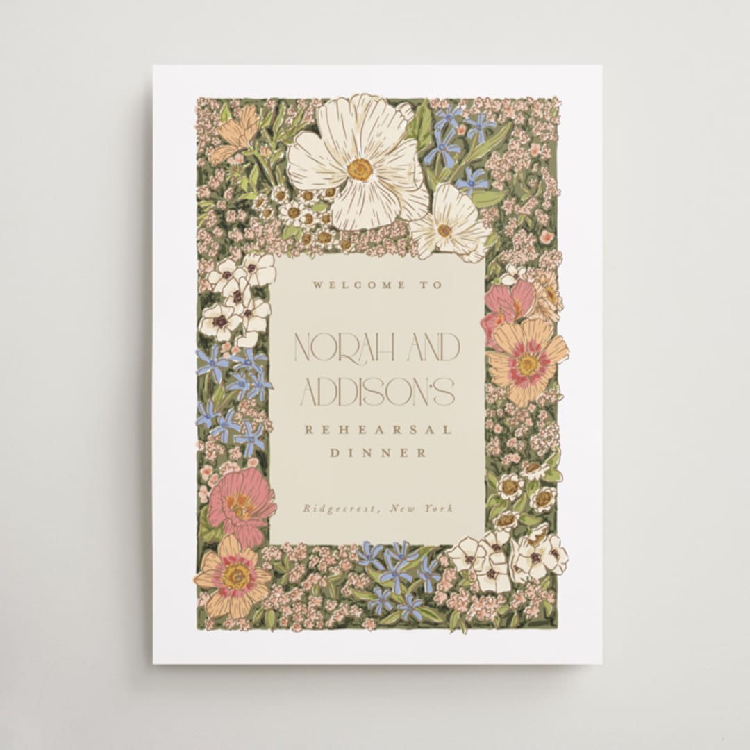 "In the Garden" - Wedding Party Signs in Sherbert by Leah Bisch - Front