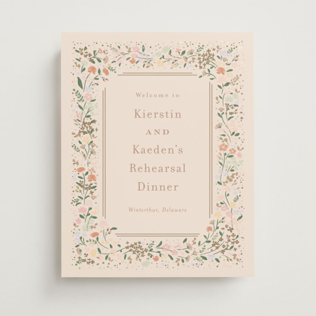 "Esther's garden" - Wedding Party Signs in Ivory by Jennifer Wick - Front