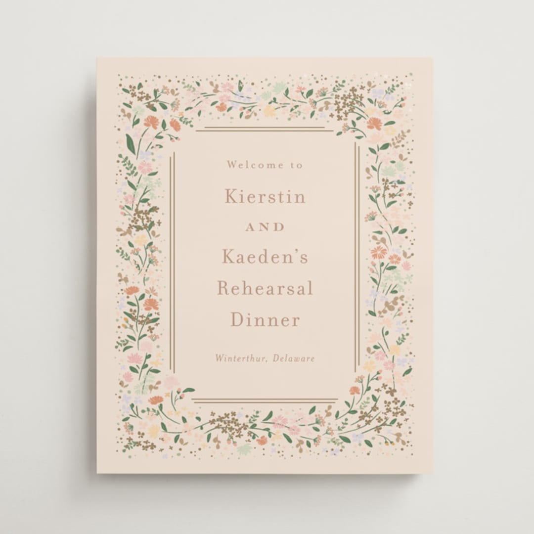 "Esther's garden" - Wedding Party Signs in Ivory by Jennifer Wick - Front