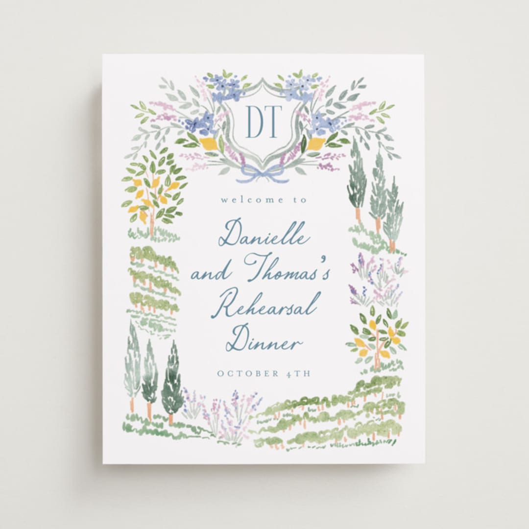 "Vineyard Love" - Wedding Party Signs in Summer by Petra Kern - Front