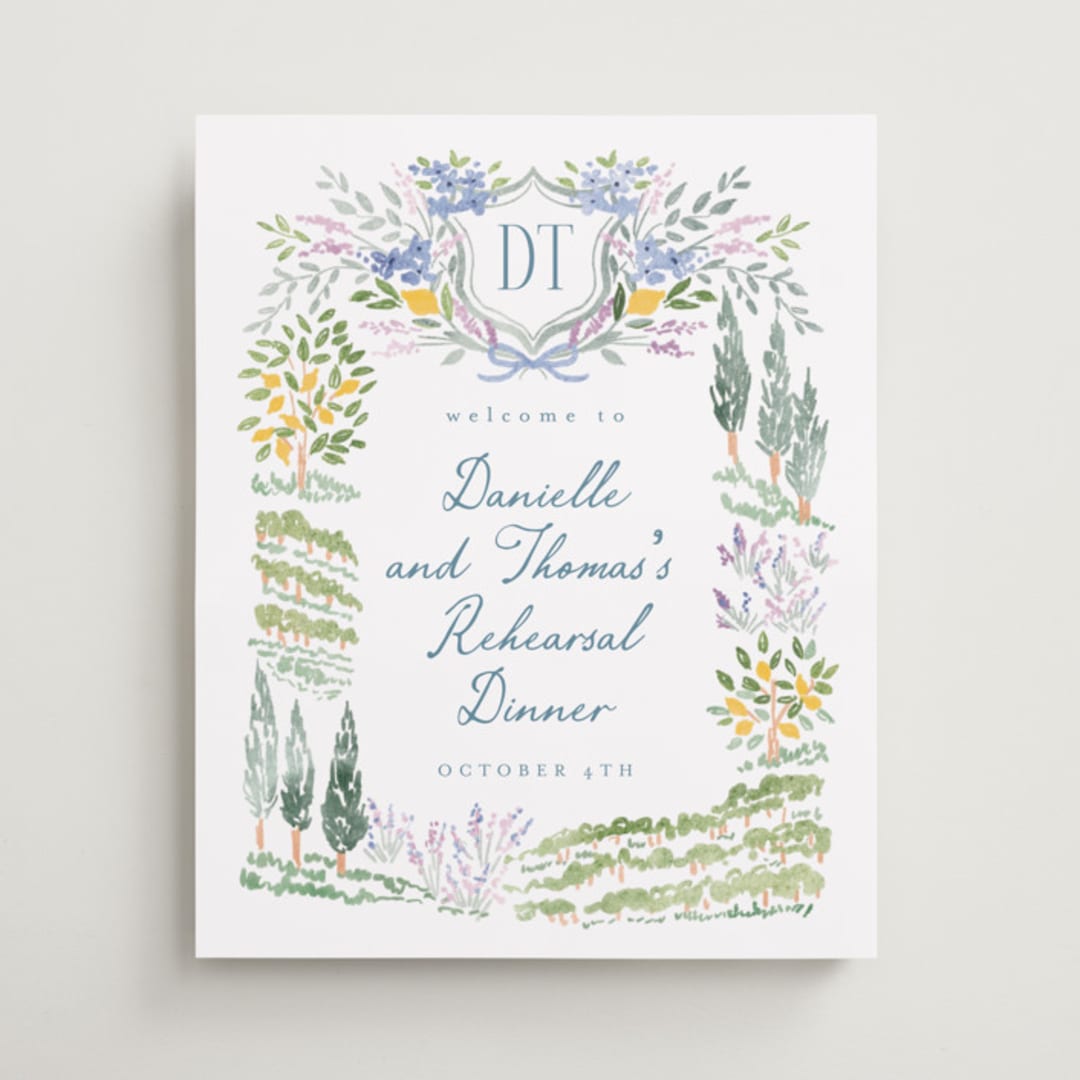 "Vineyard Love" - Wedding Party Signs in Summer by Petra Kern - Front