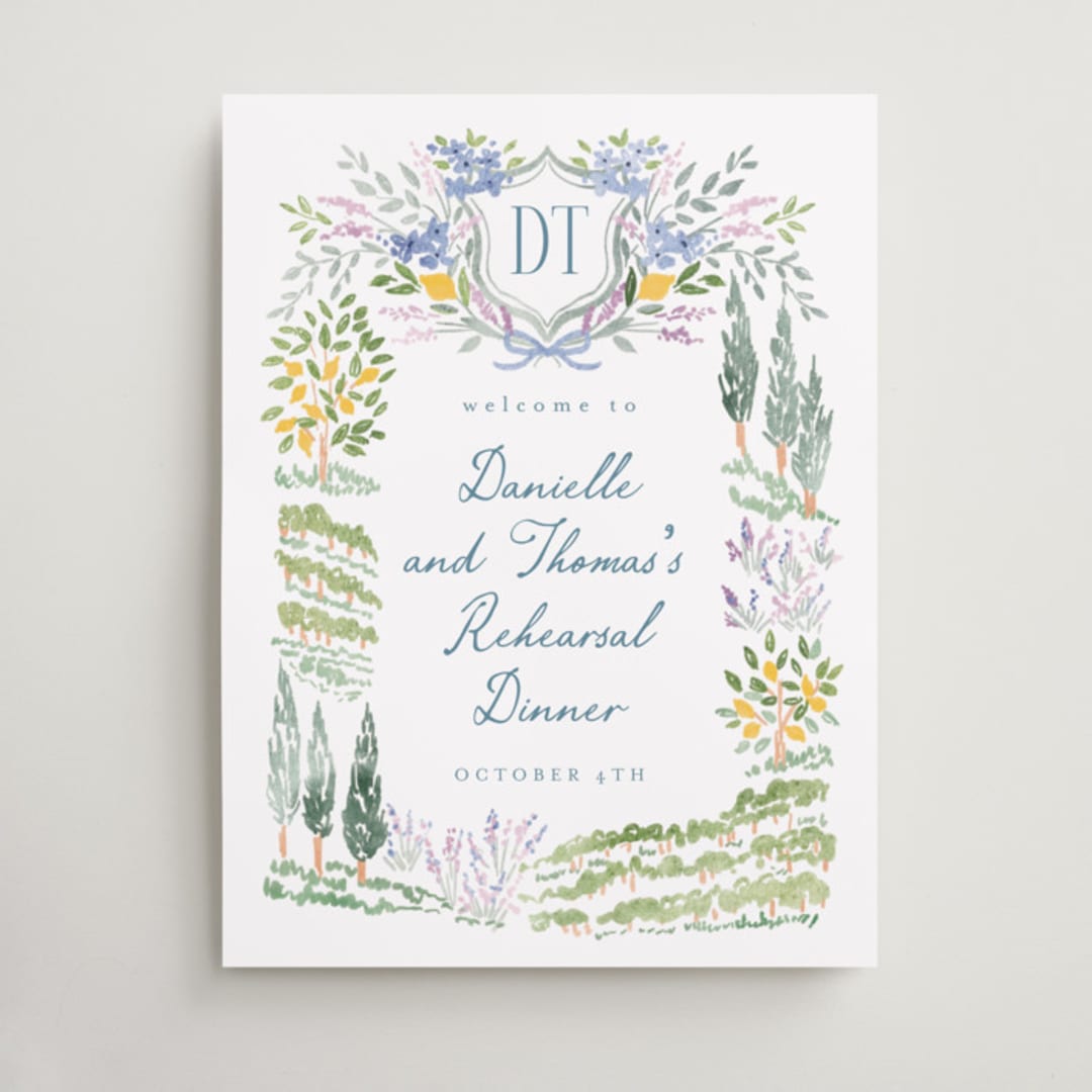 "Vineyard Love" - Wedding Party Signs in Summer by Petra Kern - Front