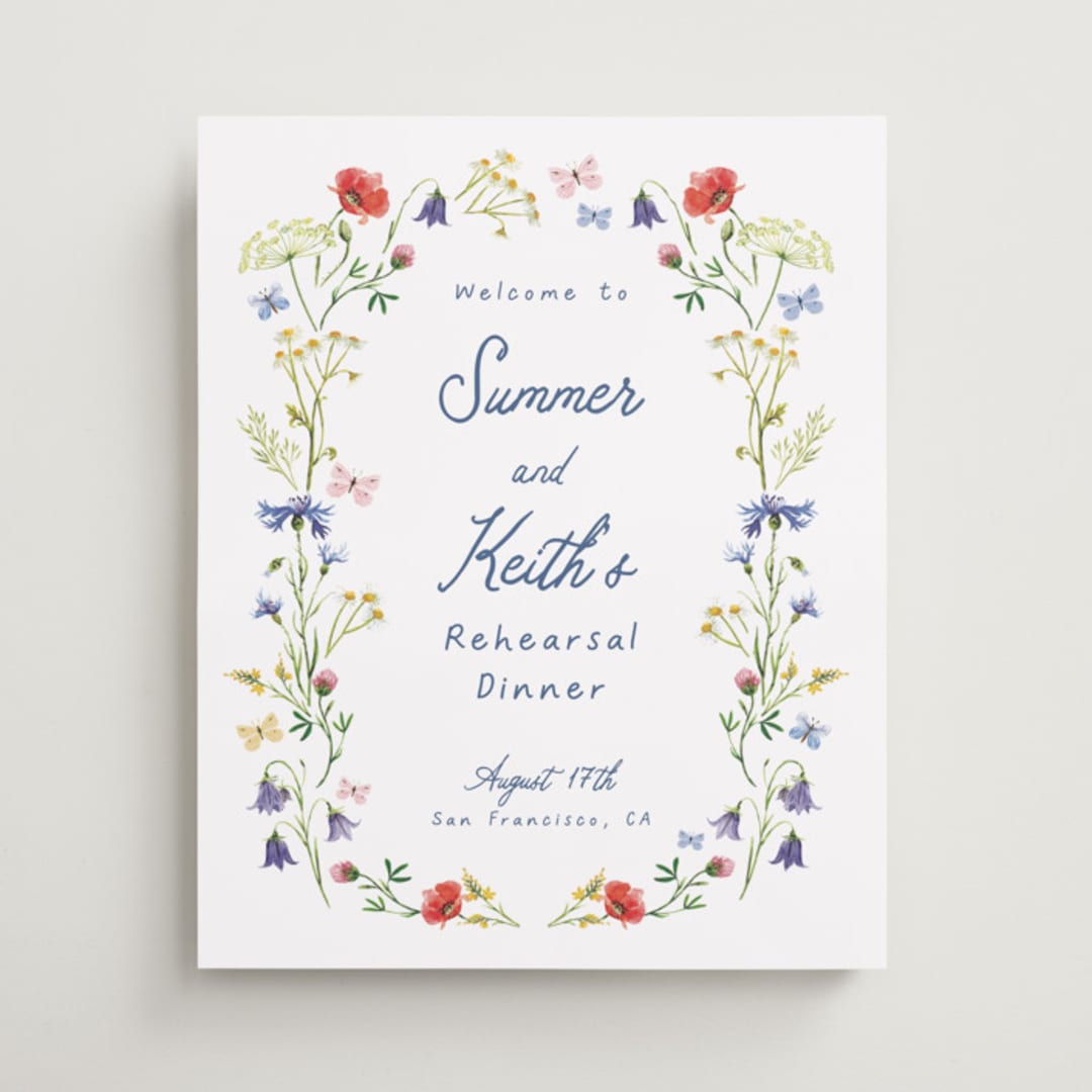 "Wildflower Romance" - Wedding Party Signs in Ivory by frau brandt - Front