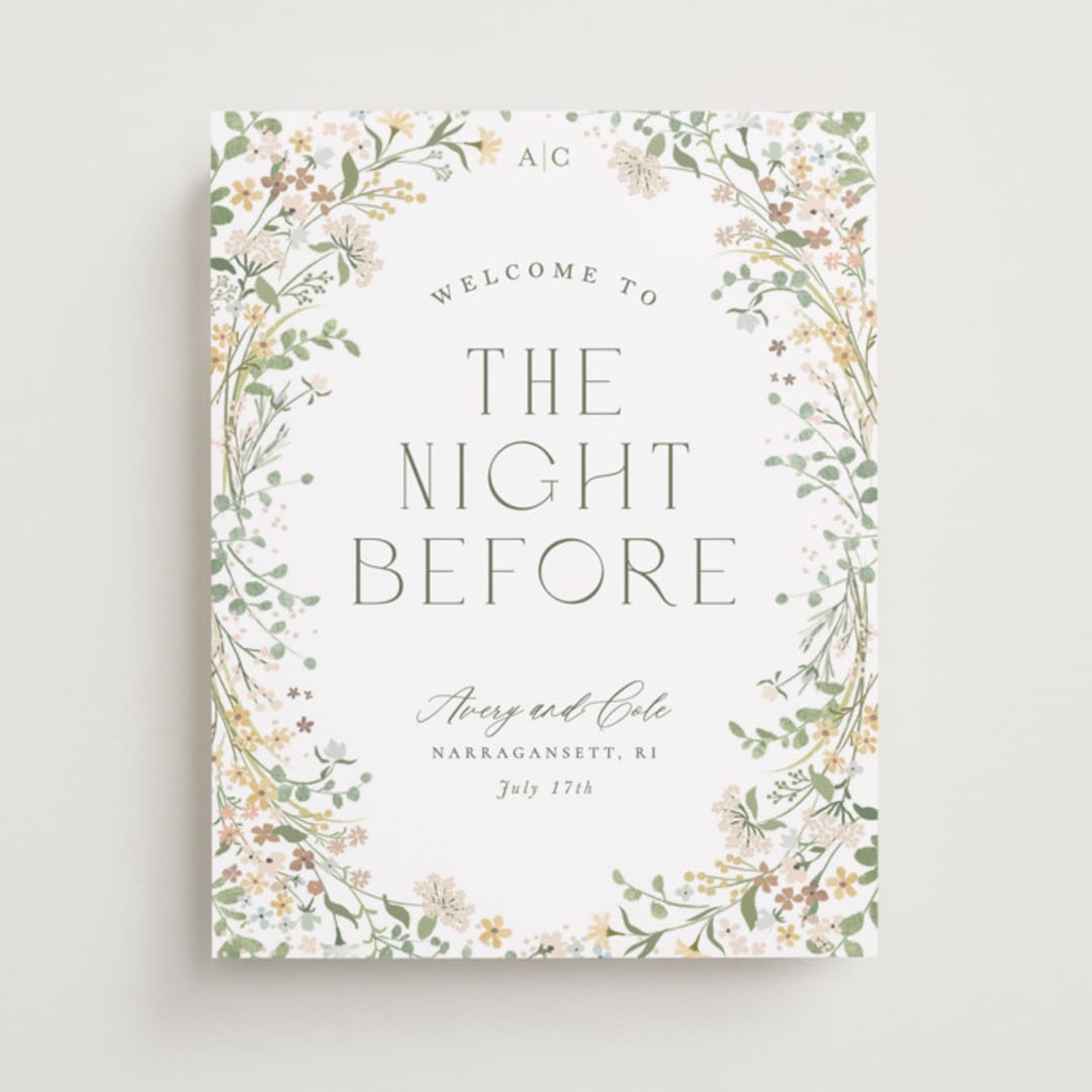 "Avery" - Wedding Party Signs in Lemongrass by Jennifer Wick - Front