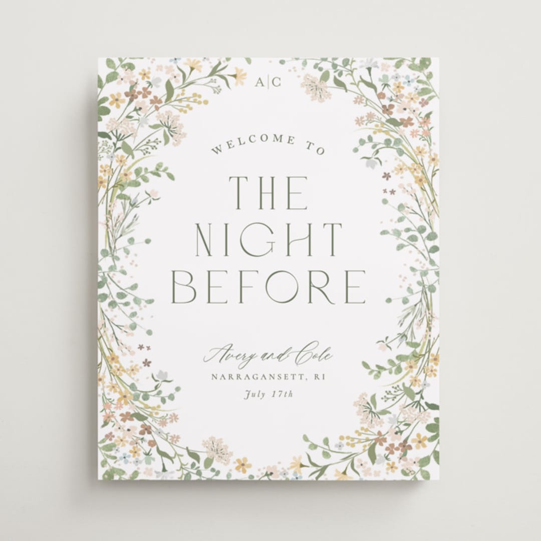 "Avery" - Wedding Party Signs in Lemongrass by Jennifer Wick - Front