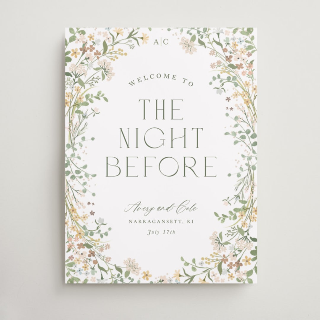 "Avery" - Wedding Party Signs in Lemongrass by Jennifer Wick - Front