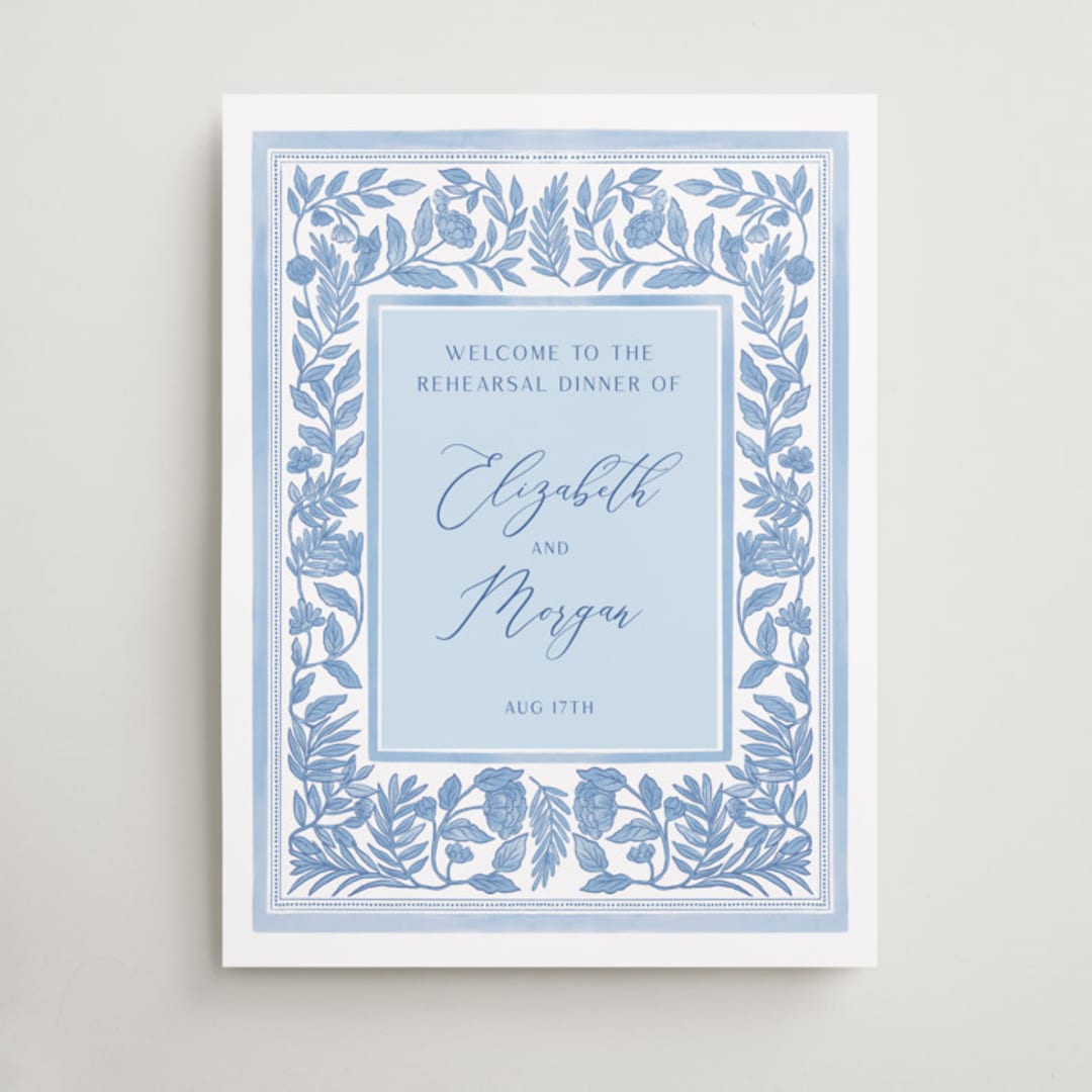 "Porcelain Floral" - Wedding Party Signs in Porcelain by Elly - Front