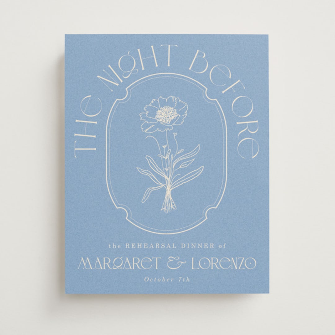 "Flora Arch" - Wedding Party Signs in Cerulean by Baumbirdy - Front