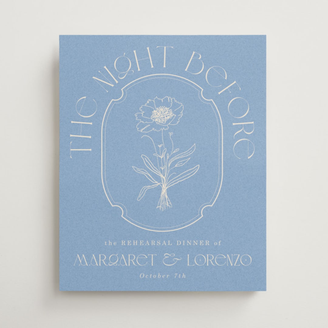 "Flora Arch" - Wedding Party Signs in Cerulean by Baumbirdy - Front