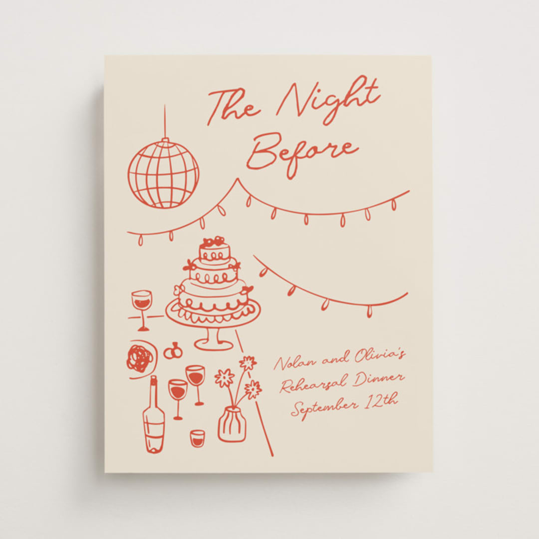 "Party On!" - Wedding Party Signs in Sangria Spark by Zove Ahhh - Front