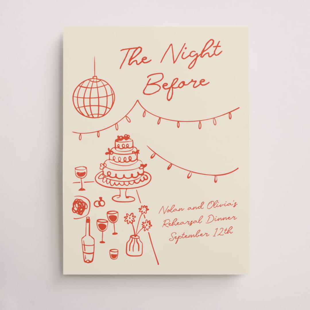 "Party On!" - Wedding Party Signs in Sangria Spark by Zove Ahhh - Front