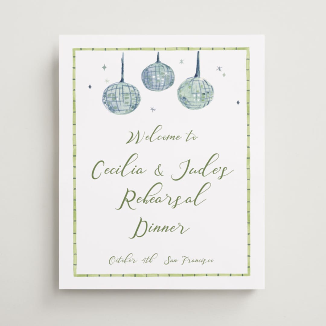 "Alento" - Wedding Party Signs in Celeste by Pati Cascino - Front