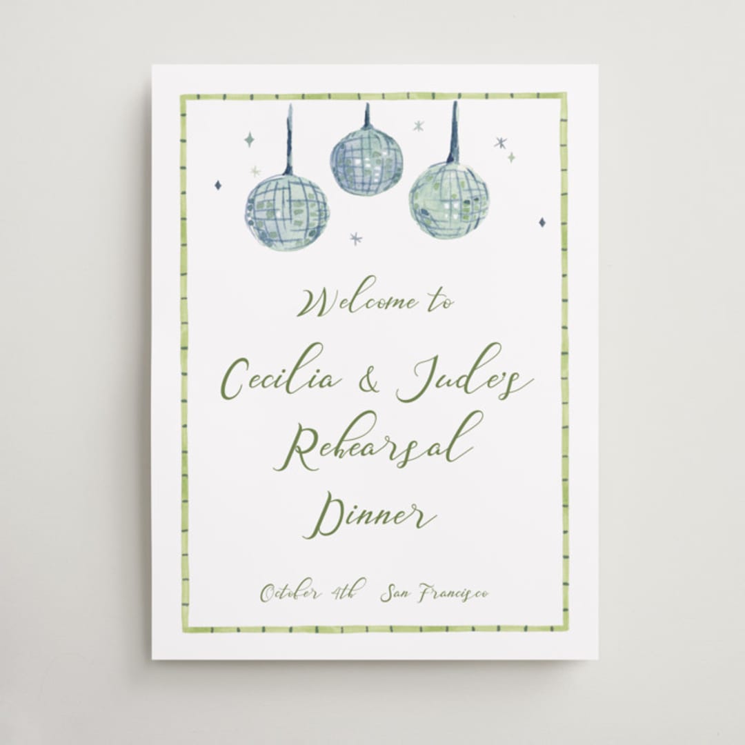 "Alento" - Wedding Party Signs in Celeste by Pati Cascino - Front