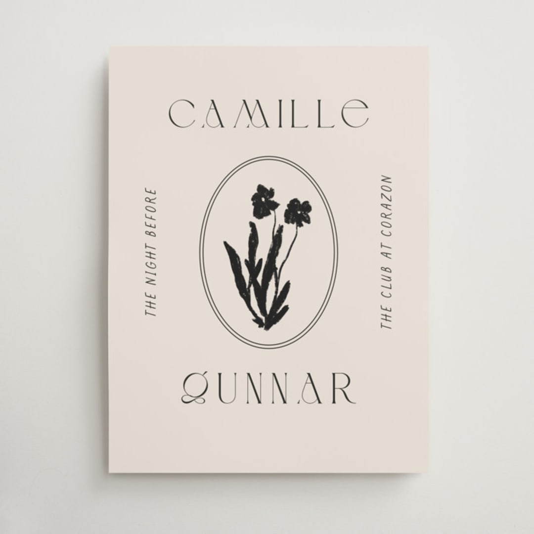 "la graine" - Wedding Party Signs in Onyx by Alaina Cherup - Front