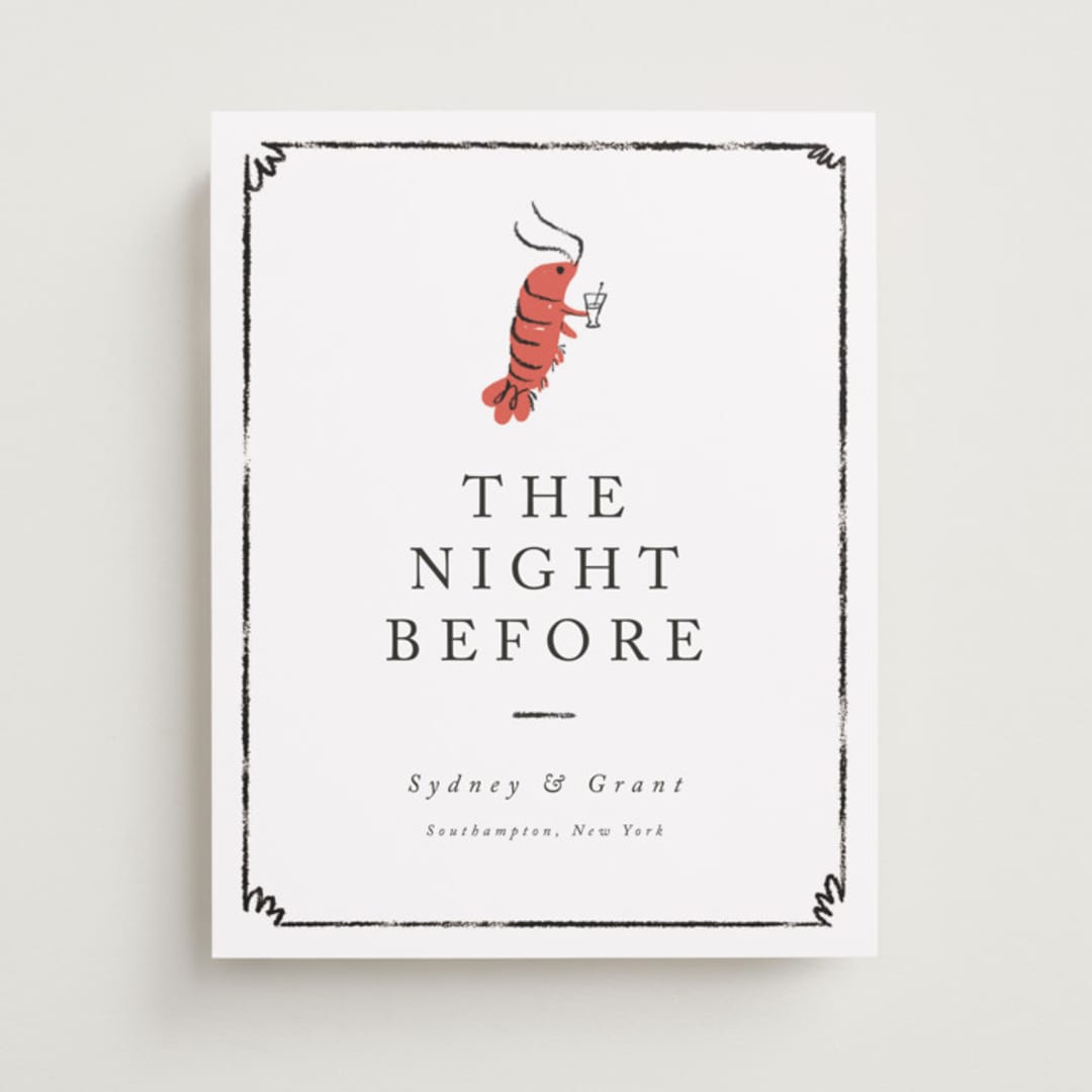 "Shrimp Cocktail" - Wedding Party Signs in Pearl by mo kelley - Front