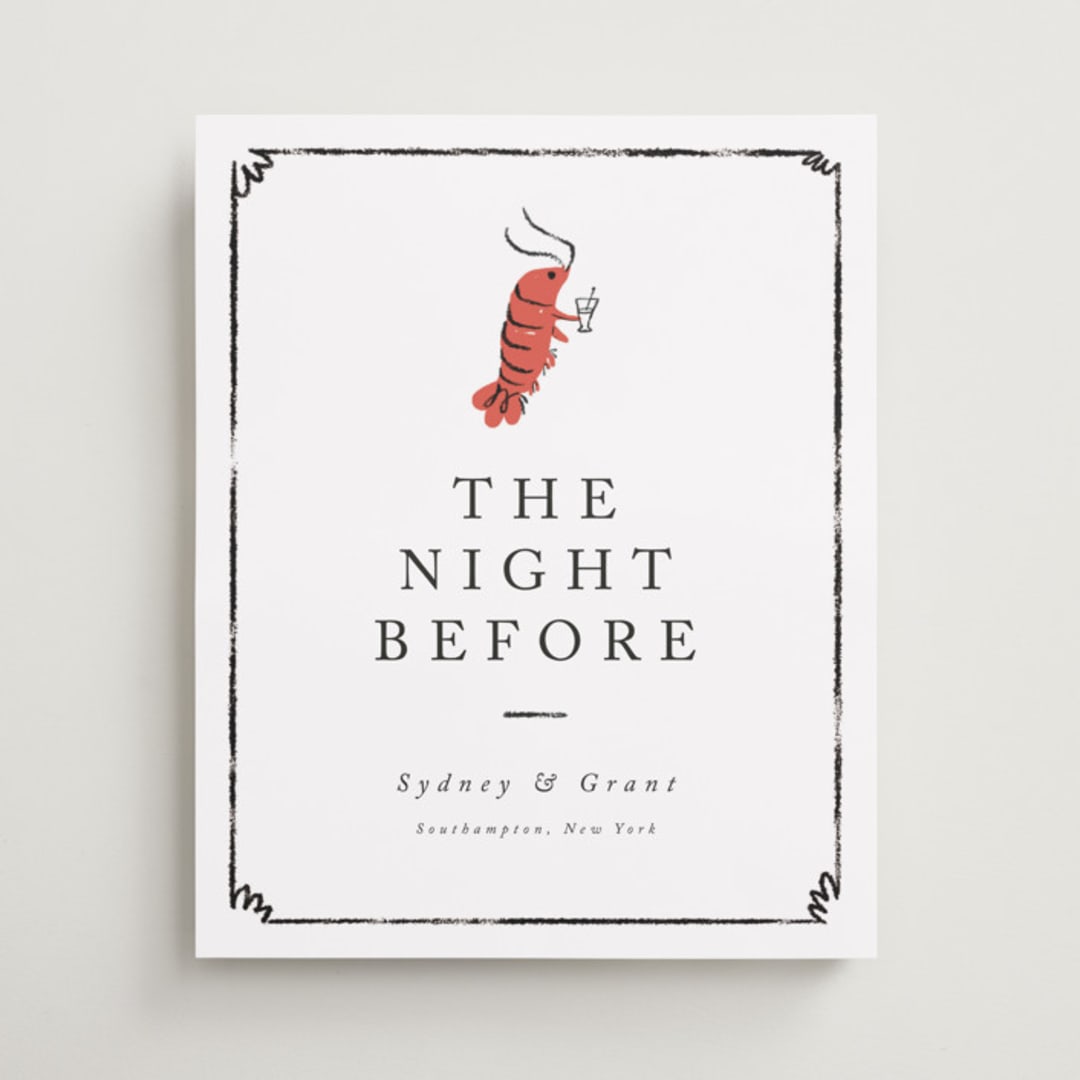 "Shrimp Cocktail" - Wedding Party Signs in Pearl by mo kelley - Front