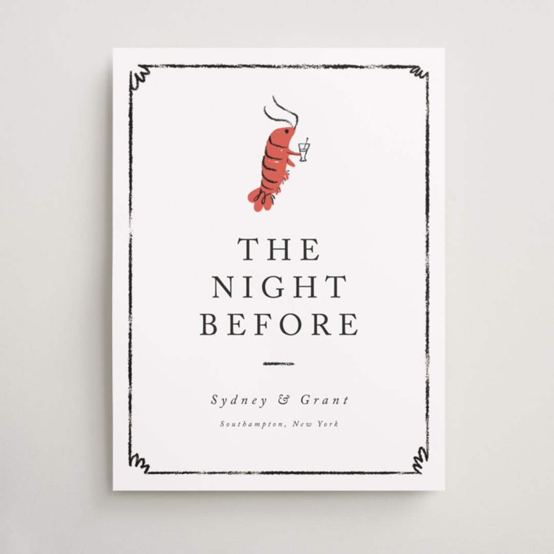 "Shrimp Cocktail" - Wedding Party Signs in Pearl by mo kelley - Front