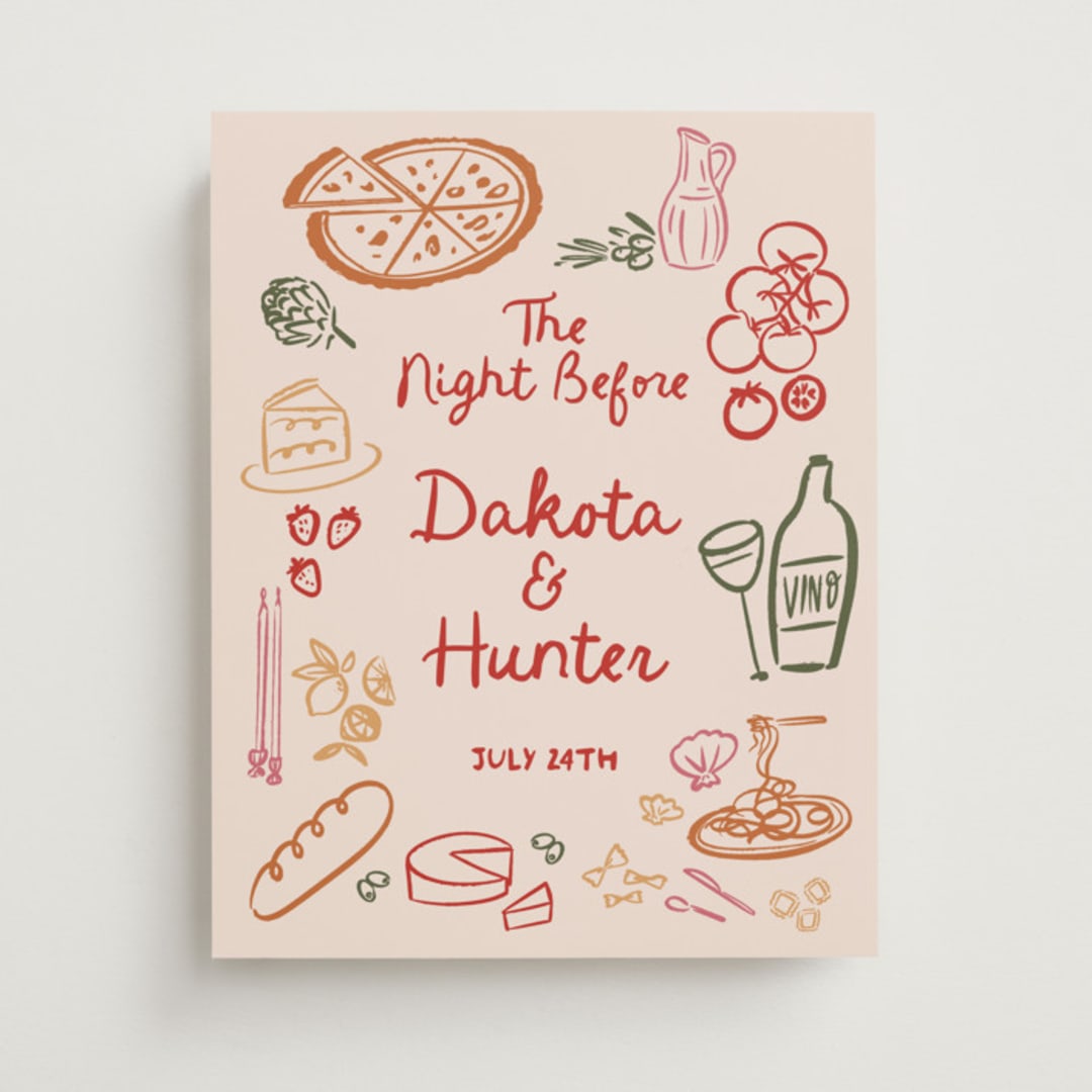 "That's Amore." - Wedding Party Signs in Cabernet by Jenna Holcomb - Front