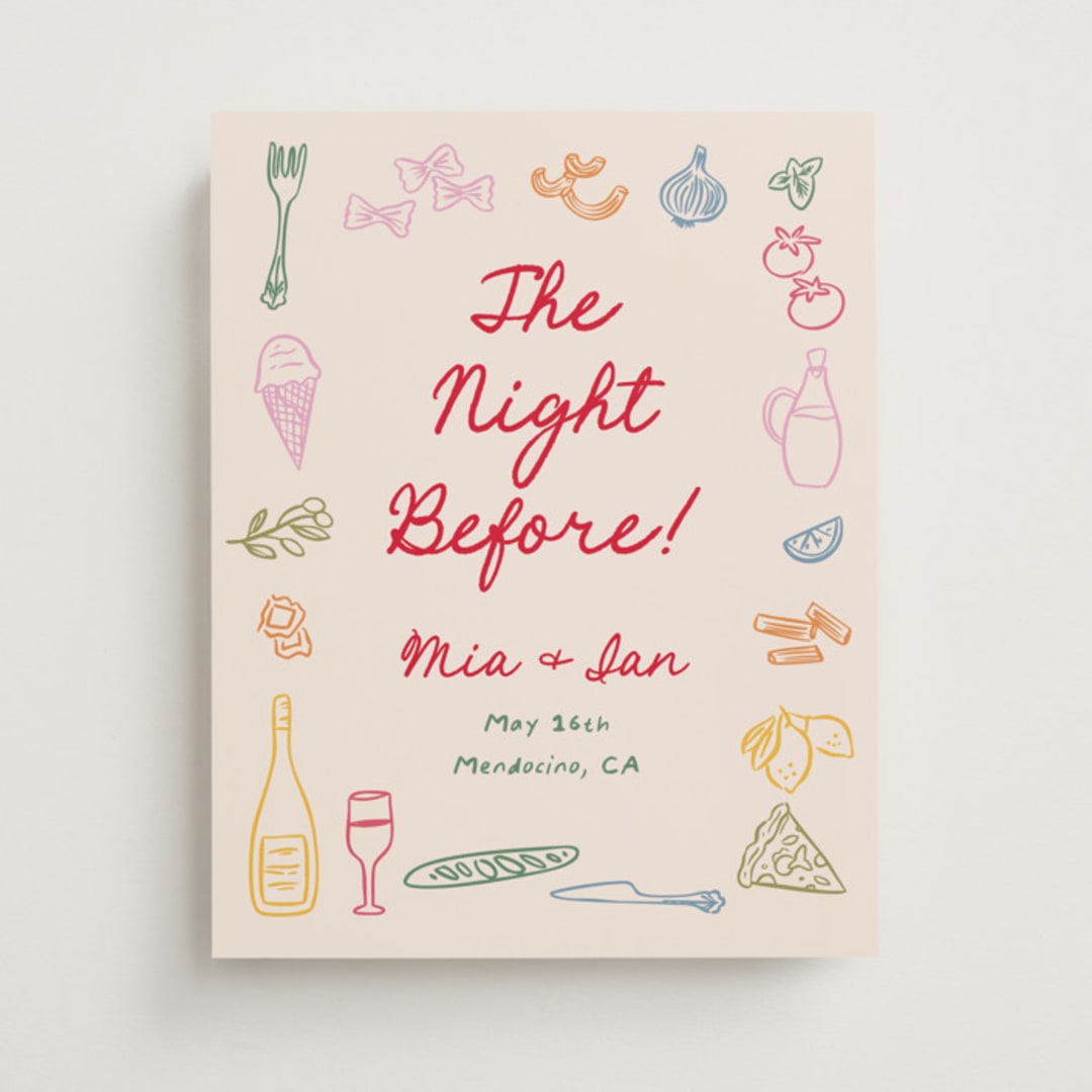 "pasta party" - Wedding Party Signs in Gnocchi by Creo Study - Front