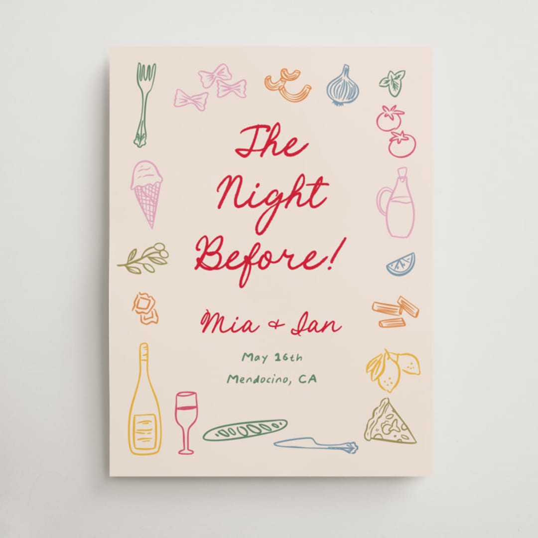 "pasta party" - Wedding Party Signs in Gnocchi by Creo Study - Front