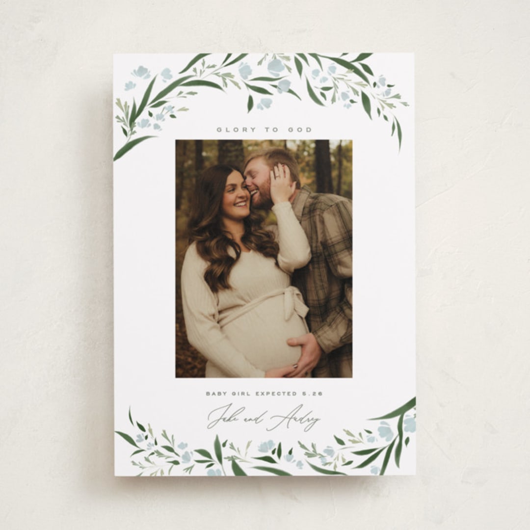 "Aurelia" - Holiday Birth Announcement Cards in Winter by Erin L. Wilson - Front