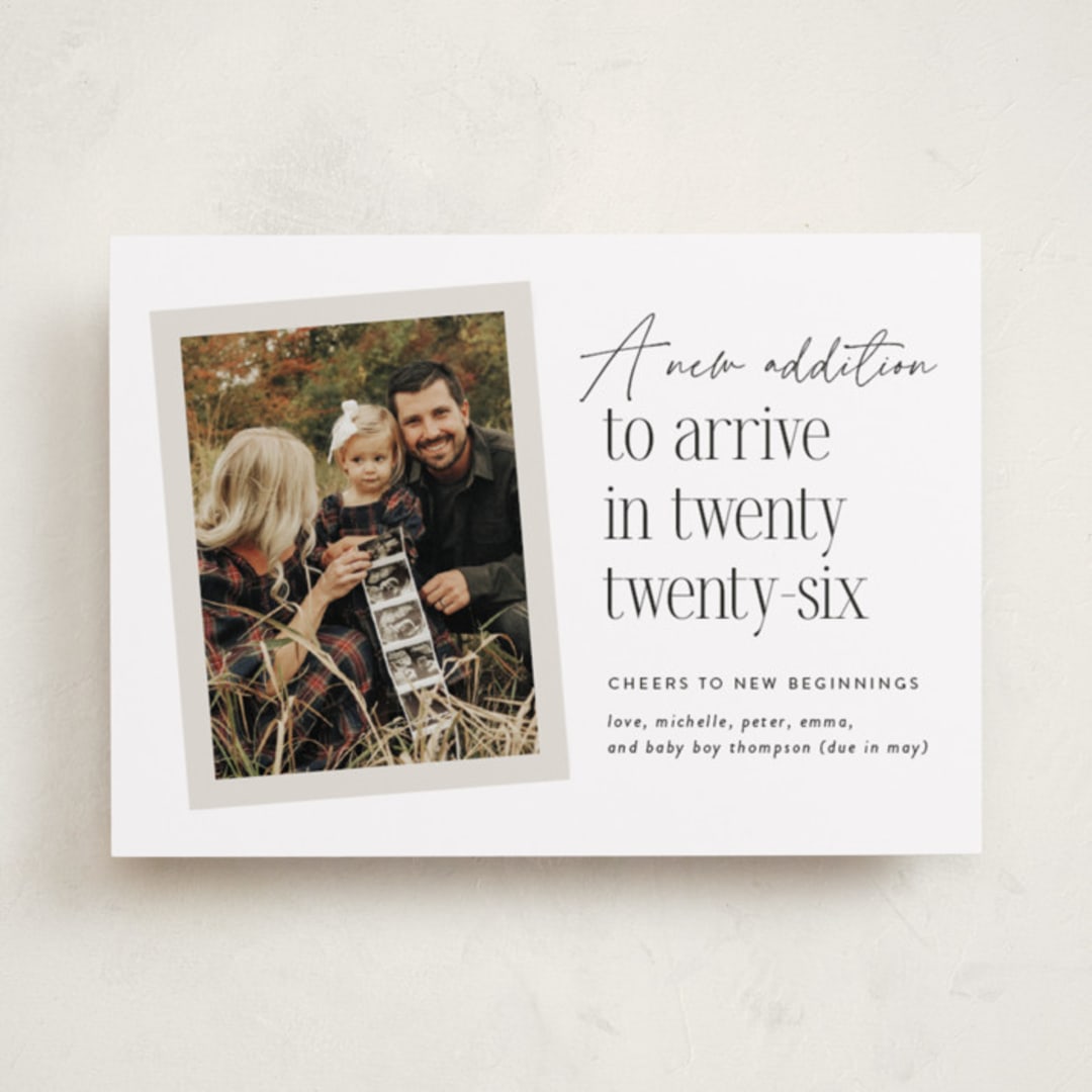 "New Addition" - Holiday Birth Announcement Cards in Winter by Heather Schertzer - Front