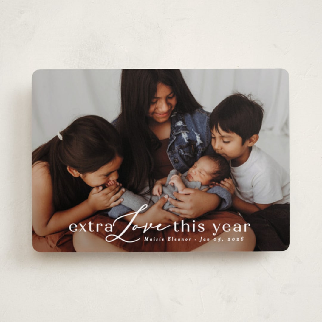 "New Year Baby" - Holiday Birth Announcement Cards in Cotton by Angela Thompson - Front