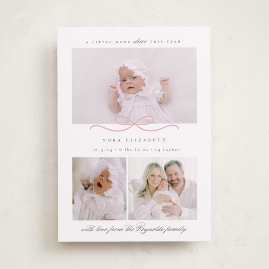 "Baby's First" - Holiday Birth Announcement Cards in Candy by Emily Betts - Front