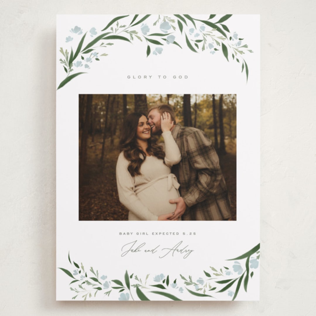 "Aurelia" - Holiday Birth Announcement Cards in Winter by Erin L. Wilson - Front