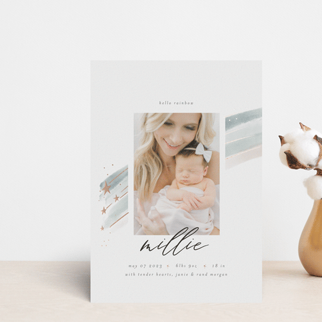 "hello rainbow" - Birth Announcements in Cloud by Stephanie Hawkes - Front