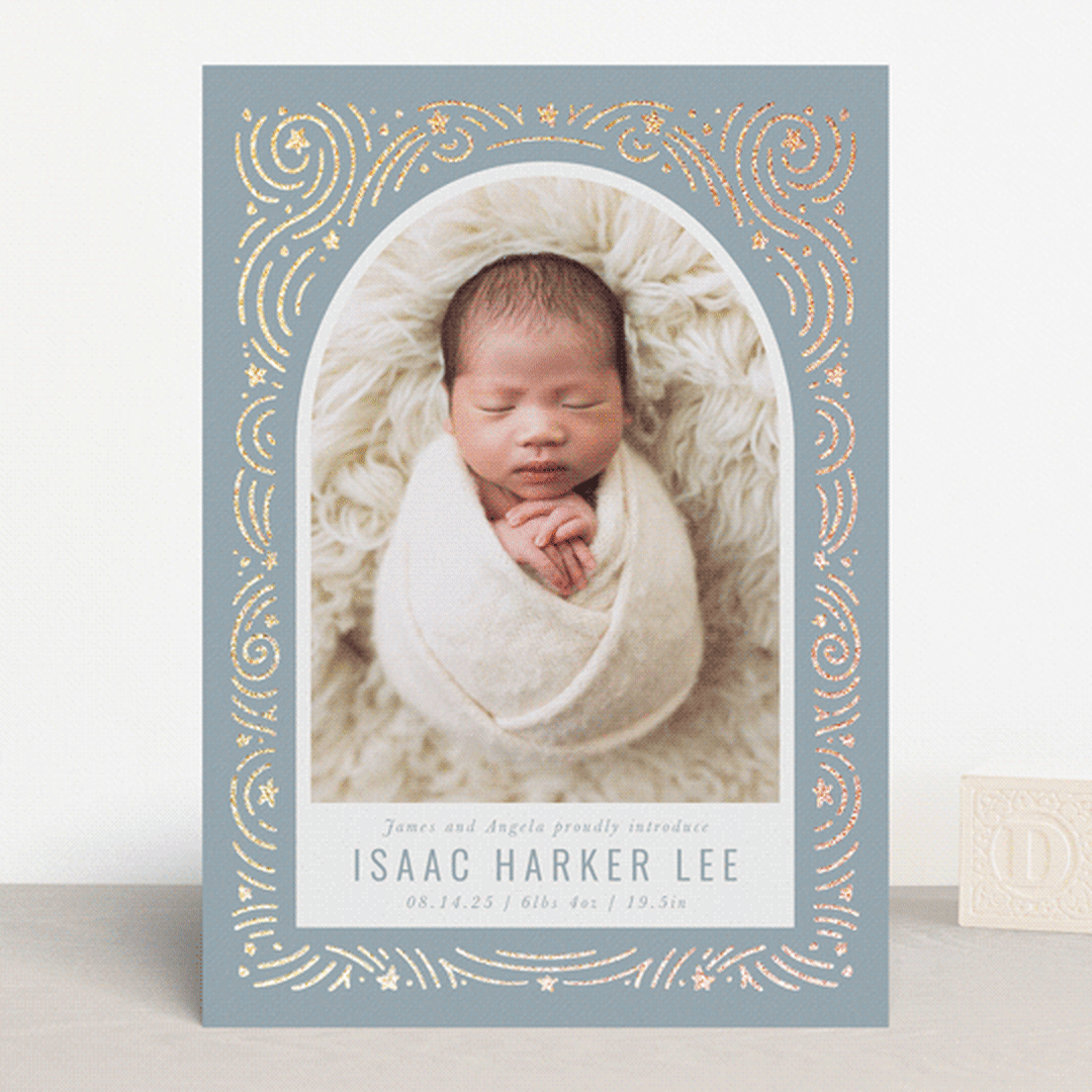 "Star Bright" - Birth Announcements in Slateblue by Meggy Masters - Front