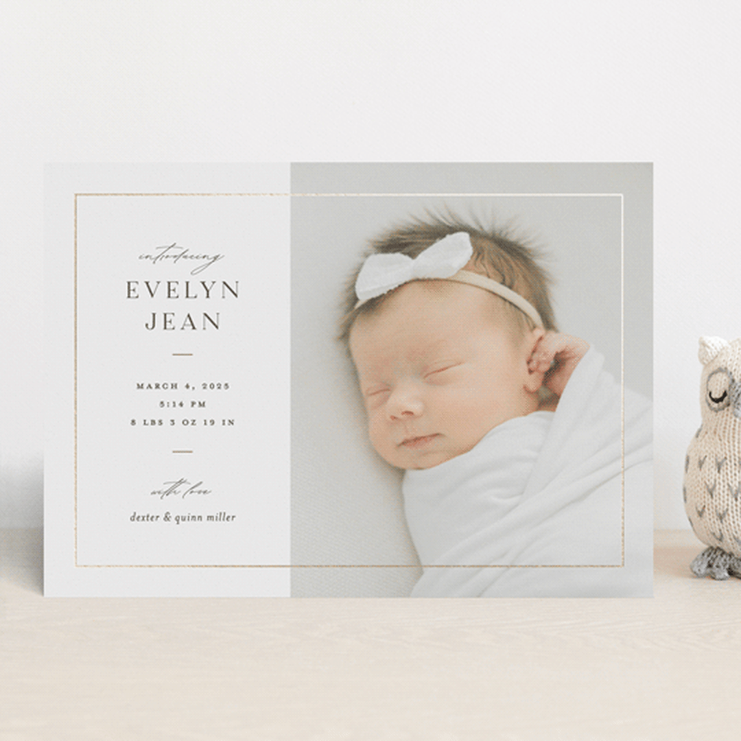 "Sweetheart" - Birth Announcements in Pearl by Pixel and Hank - Front