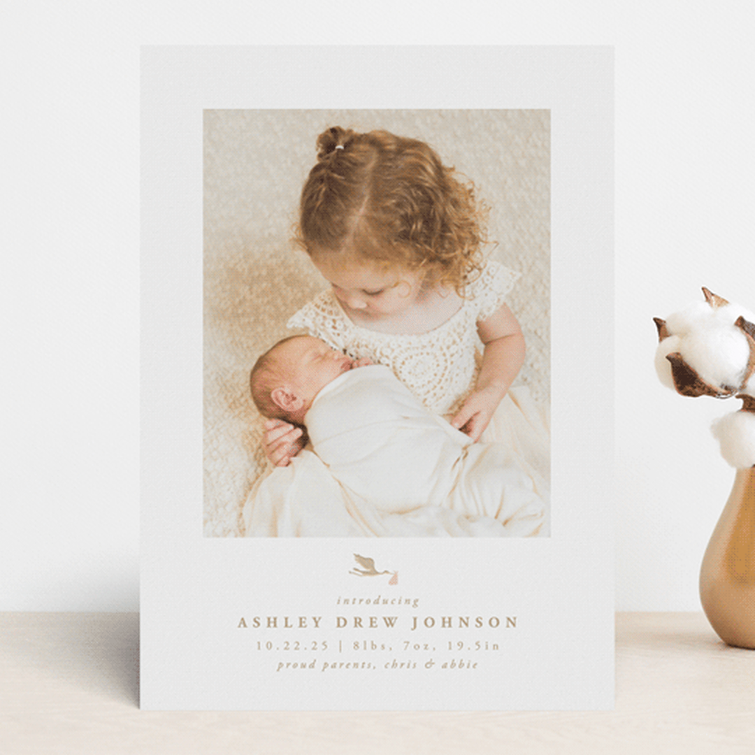 "new delivery" - Birth Announcements in Blush by Carolyn Nicks - Front