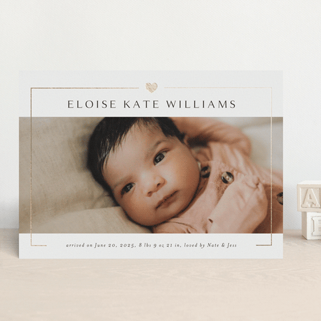 "Lovely" - Birth Announcements in Ink by Kasia Labocki - Front